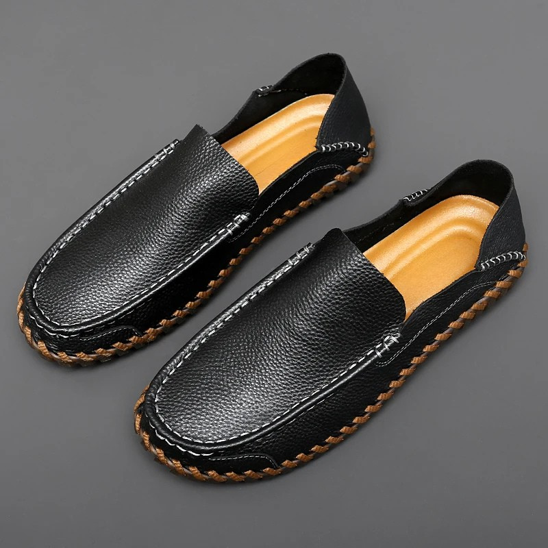 Herren Slipper Slip-On Handgefertigte Nähte Rutschfeste Sohle