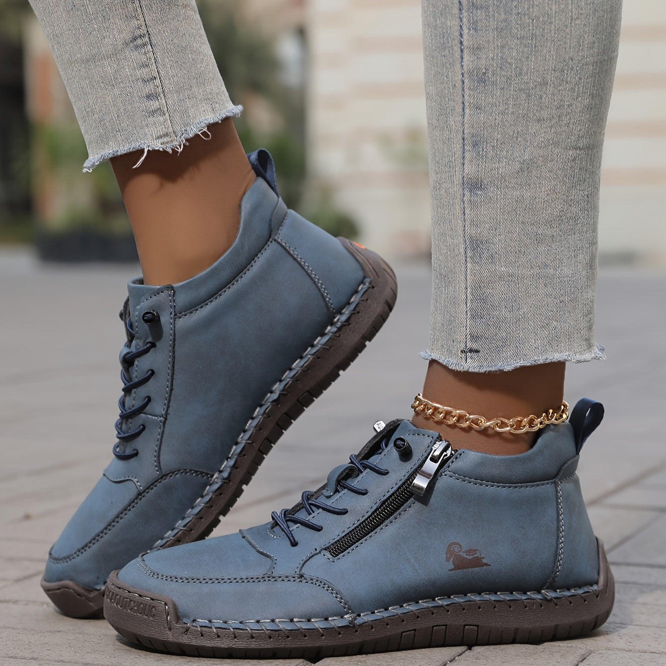 Damen Sneaker Breite Vorderfußpartie Unterstützende Sohle