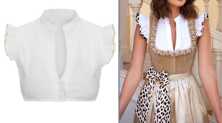 Dirndl Damen Oktoberfest Kleid Trachtenkleid mit Leopardenmuster festlich