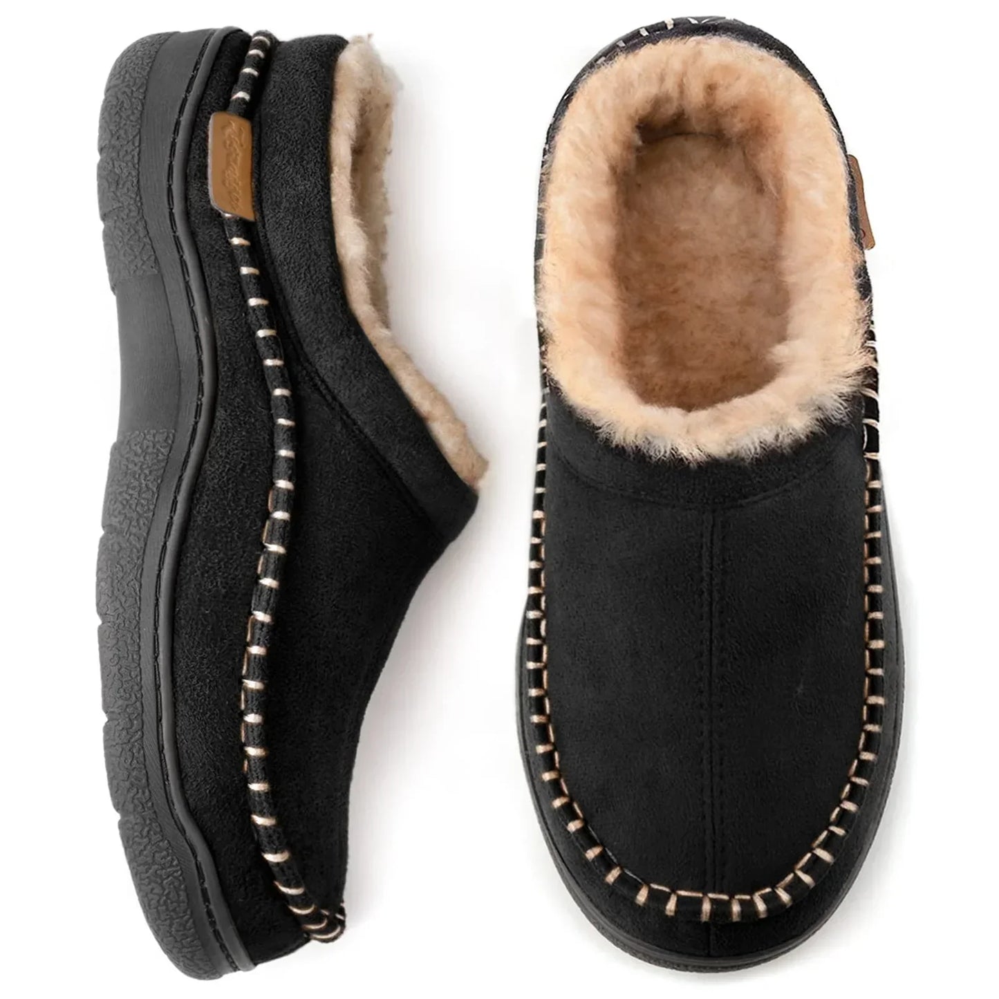Herren Winter-Loafer Zum Hineinschlüpfen Mit Weiter Zehenbox, Rutschfester Sohle Und Plüschfutter
