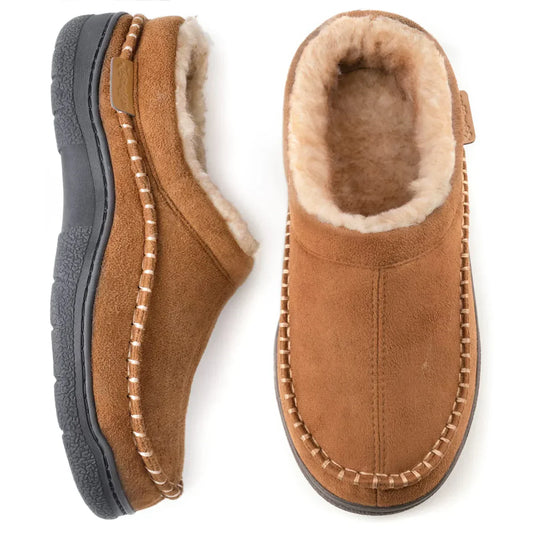 Herren Winter-Loafer Zum Hineinschlüpfen Mit Weiter Zehenbox, Rutschfester Sohle Und Plüschfutter