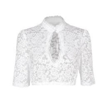 Dirndlbluse Damen Oktoberfest | Trachtenbluse mit Spitze V-Ausschnitt