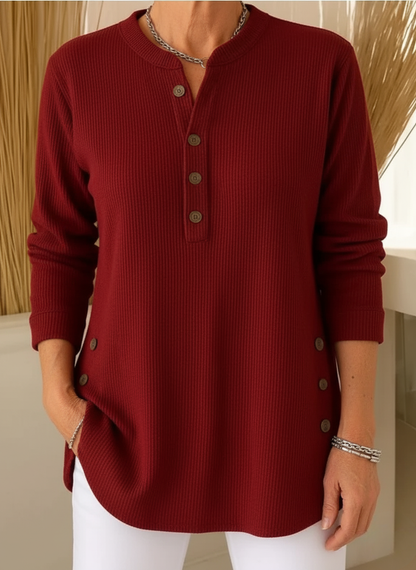 Damen Gemütlicher Pullover mit schickem Knopfdetail