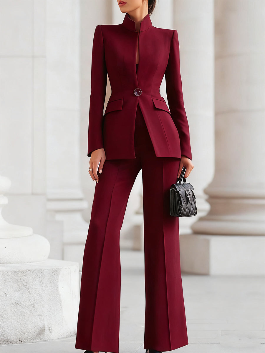 Damen Zweiteiler Maßgeschneiderter Blazer Und Gerade Hose