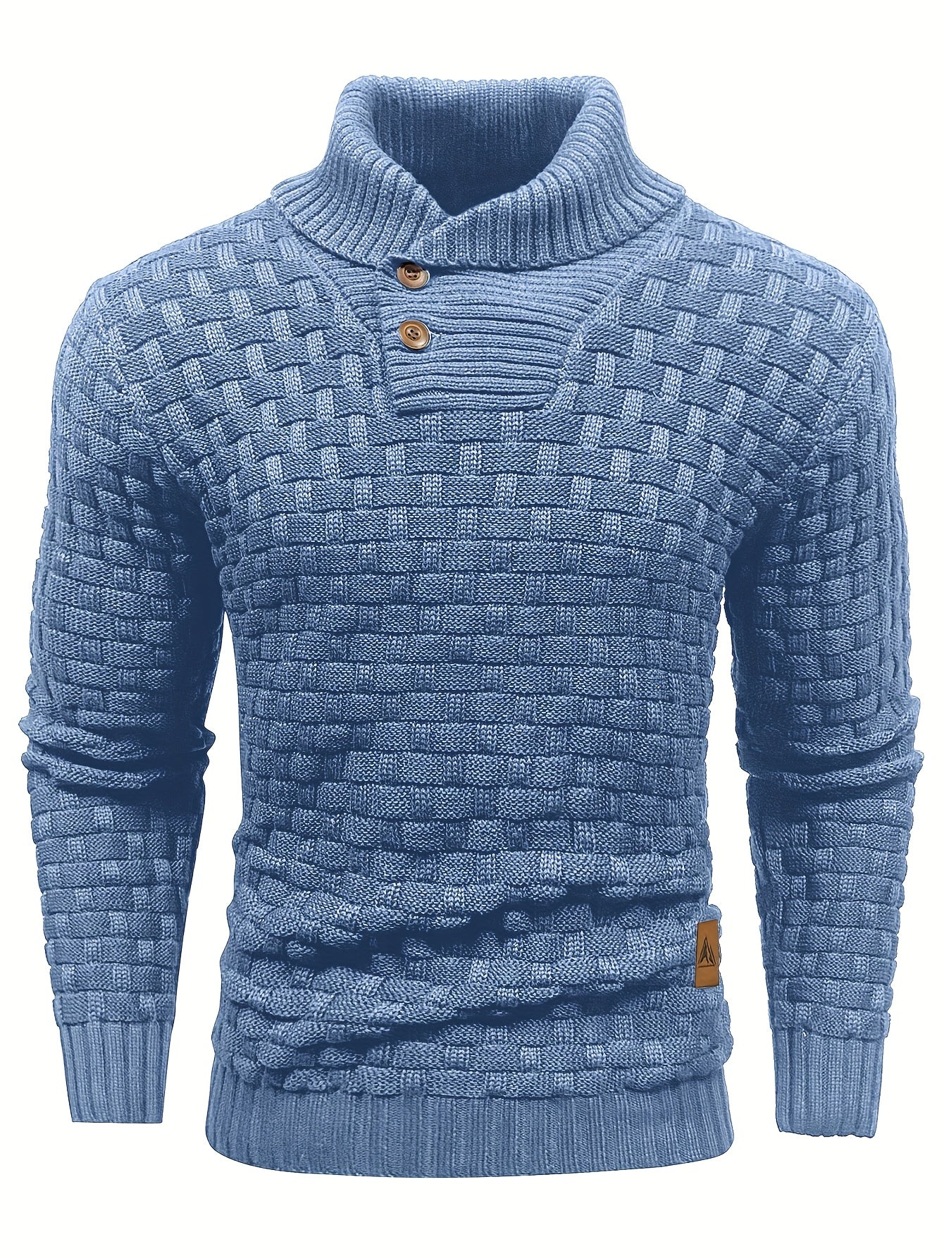 Herren Pullover Mit Waffelstruktur Und Schalkragen