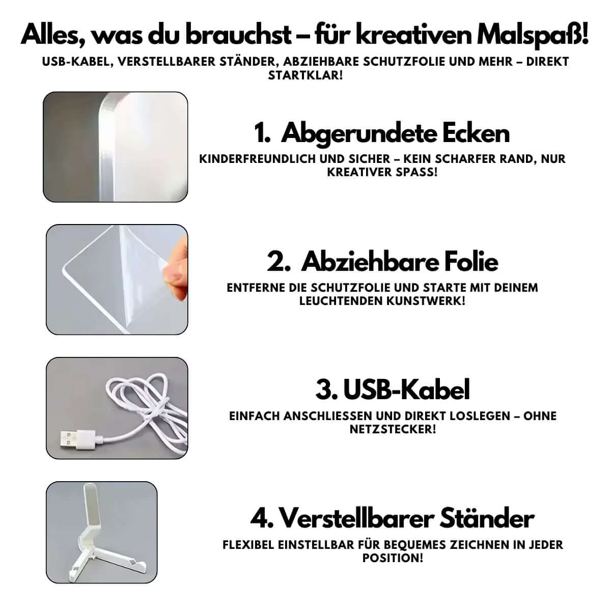 LED-Zeichentisch für kreative Lichtmalerei