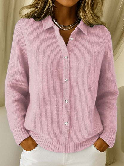 Damen Klassische Strickjacke mit Kragen – Zeitlose Eleganz in weichem Baumwollmix