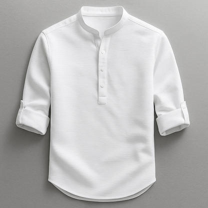 Herren Henley Shirt Knopfleiste Mit Ärmelriegel