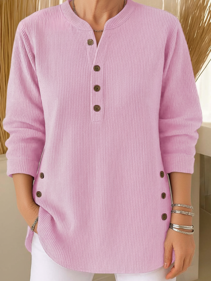 Damen Gemütlicher Pullover mit schickem Knopfdetail
