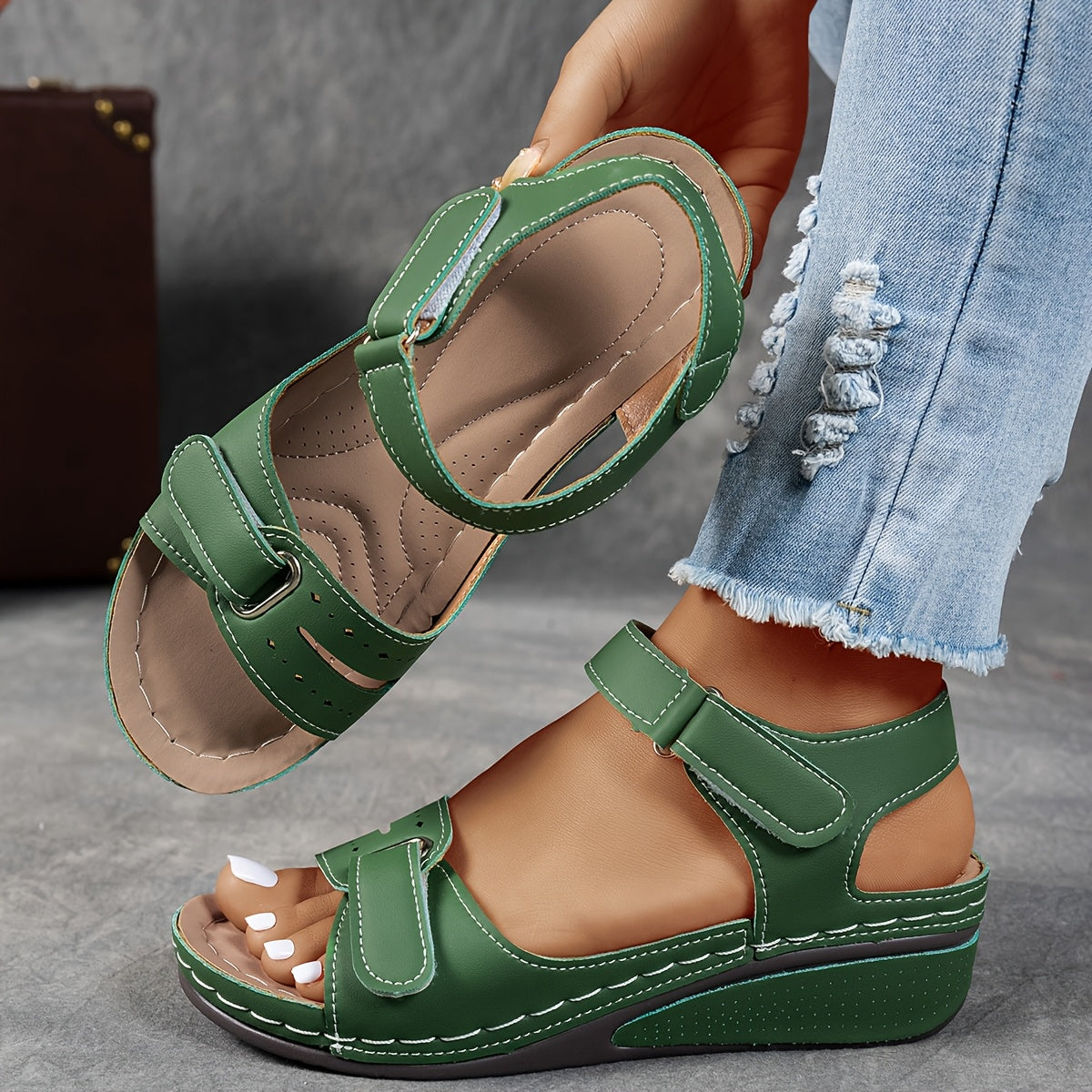 Damen Orthopädische Sandalen Mit Verstellbaren Riemen Und Gepolsterter Sohle