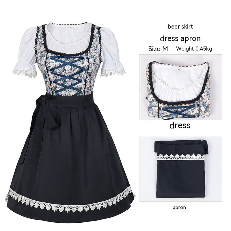 Dirndl Damen Oktoberfest Kostüm Kleid Trachtenkleid für Partys festlich