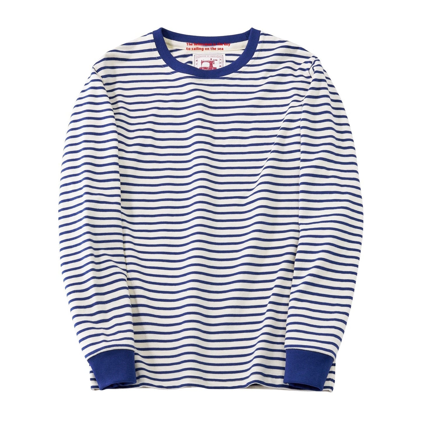 Herren Langarm-T-Shirt mit Streifen, Rundhalsausschnitt, Pullover
