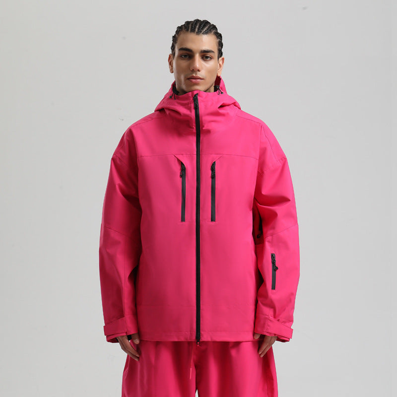 Herren Winter Skijacke Mit Atmungsaktivem Design Und Durchgehendem Reißverschluss