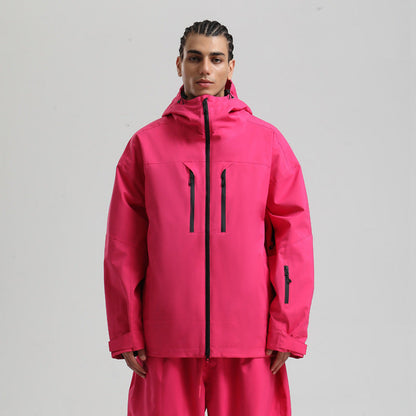 Herren Winter Skijacke Mit Atmungsaktivem Design Und Durchgehendem Reißverschluss