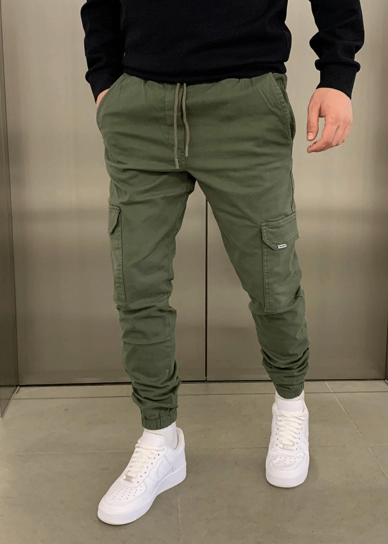 Herren Cargo-Jogginghose mit Elastikbund und Seitentaschen