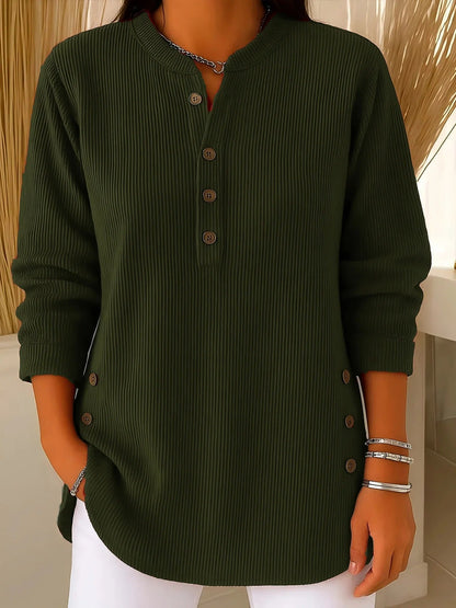 Damen Gemütlicher Pullover mit schickem Knopfdetail