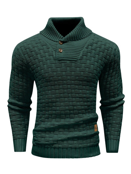 Herren Pullover Mit Waffelstruktur Und Schalkragen