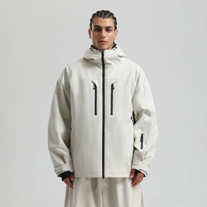 Herren Winter Skijacke Mit Atmungsaktivem Design Und Durchgehendem Reißverschluss