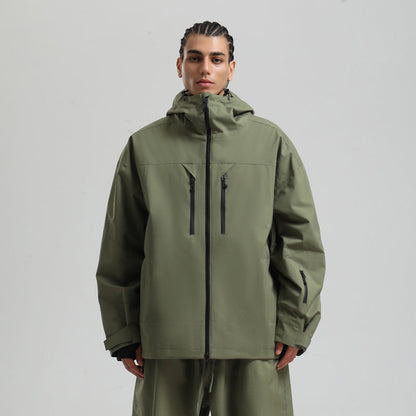 Herren Winter Skijacke Mit Atmungsaktivem Design Und Durchgehendem Reißverschluss