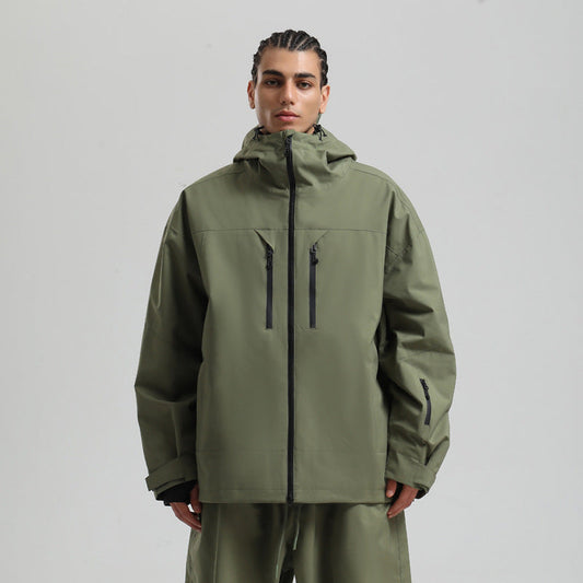 Herren Winter Skijacke Mit Atmungsaktivem Design Und Durchgehendem Reißverschluss