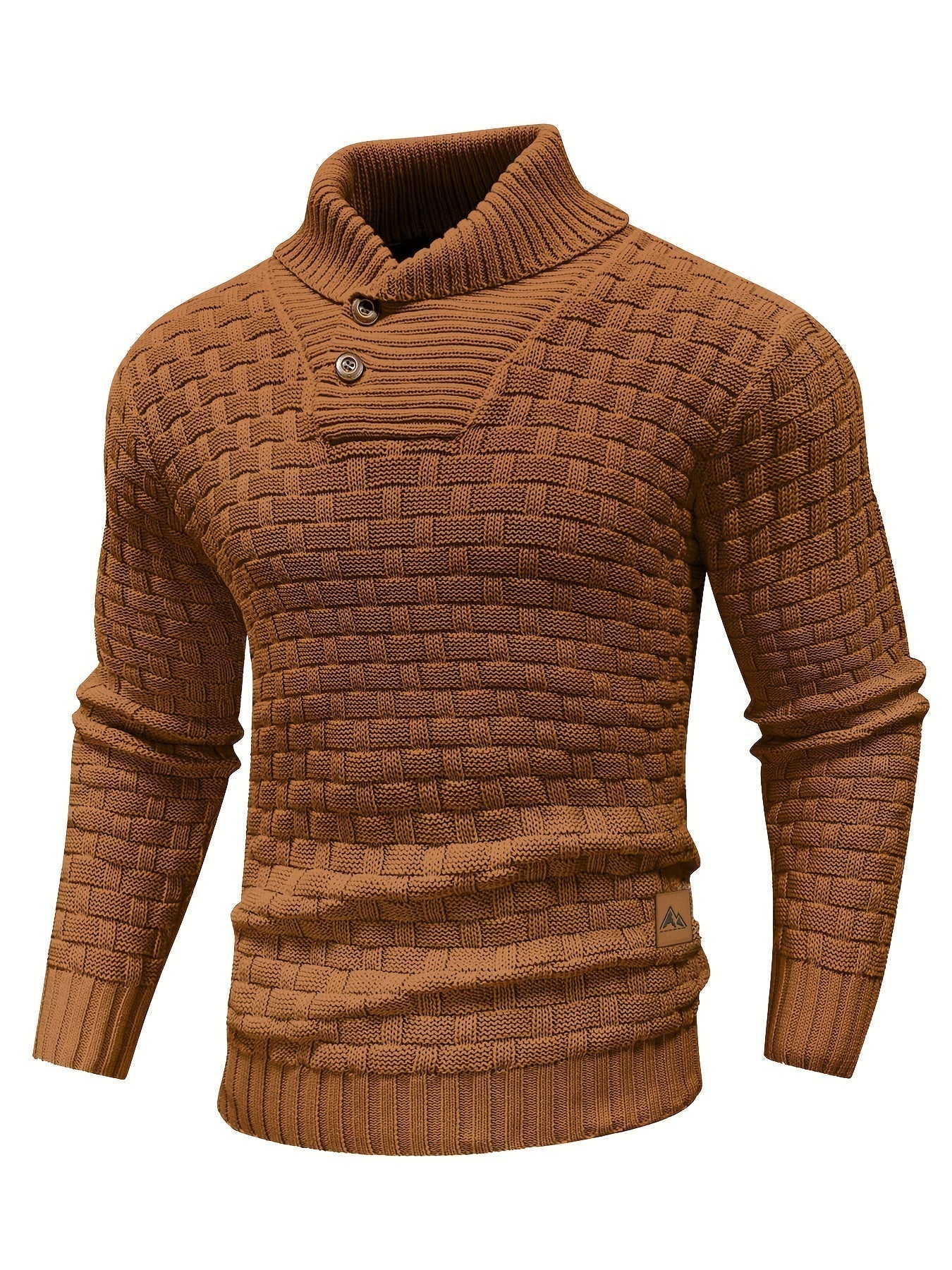 Herren Pullover Mit Waffelstruktur Und Schalkragen