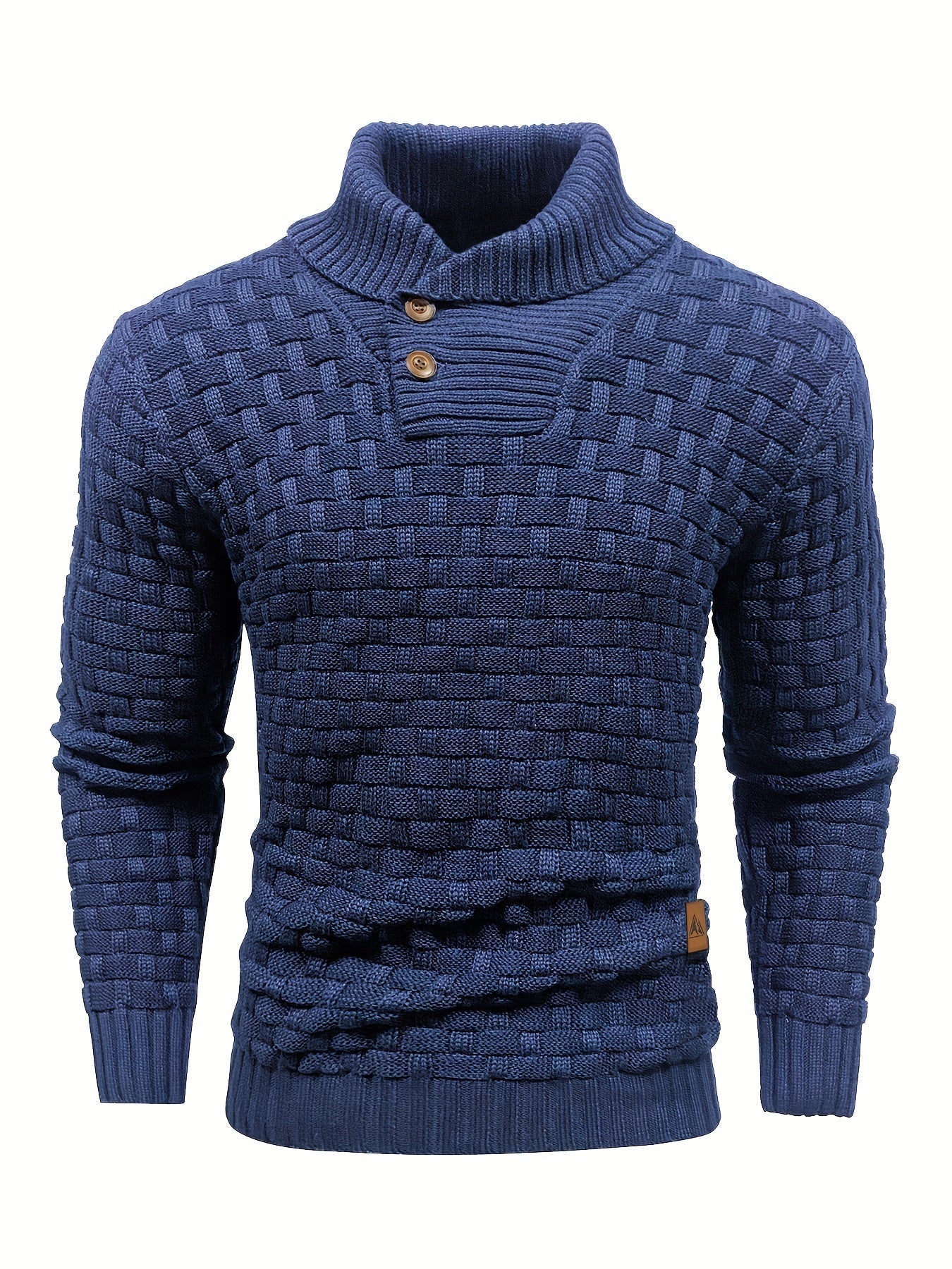Herren Pullover Mit Waffelstruktur Und Schalkragen