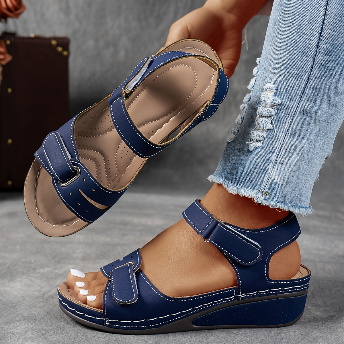 Damen Orthopädische Sandalen Mit Verstellbaren Riemen Und Gepolsterter Sohle