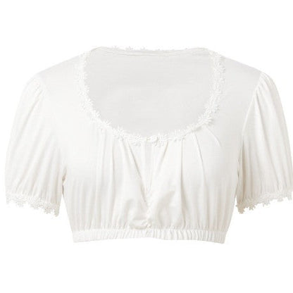 Dirndlbluse Damen Oktoberfest Trachtenbluse kurzarm für Dirndl und Wiesn