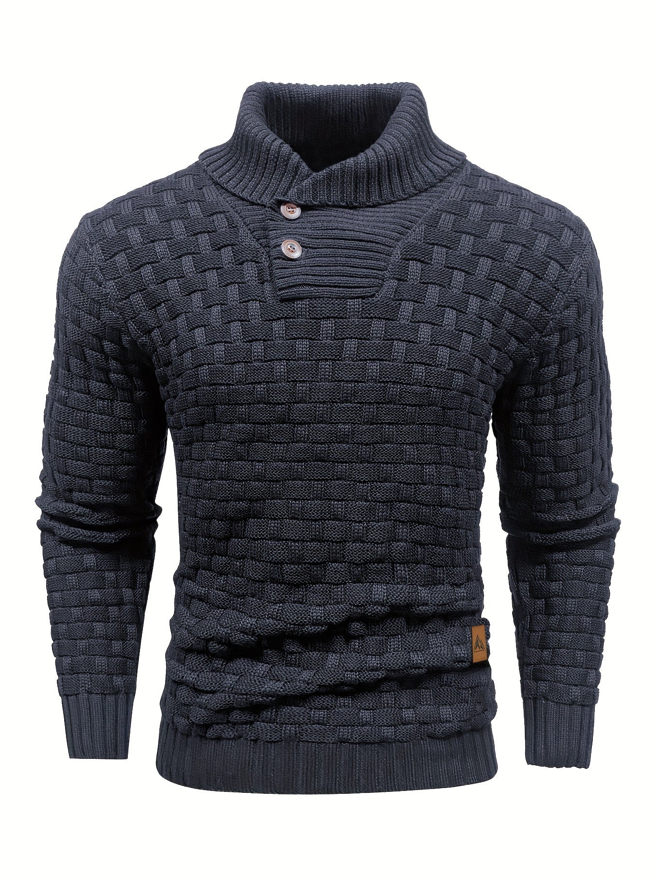Herren Pullover Mit Waffelstruktur Und Schalkragen