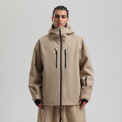 Herren Winter Skijacke Mit Atmungsaktivem Design Und Durchgehendem Reißverschluss