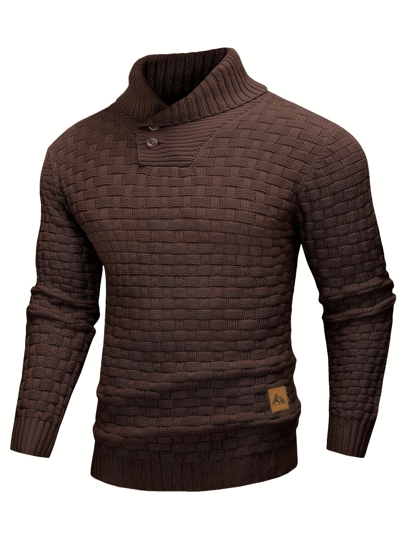 Herren Pullover Mit Waffelstruktur Und Schalkragen
