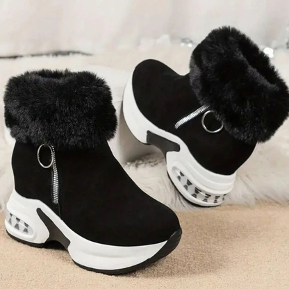 Damen Stiefel mit Winter Design und Plateau Sohle