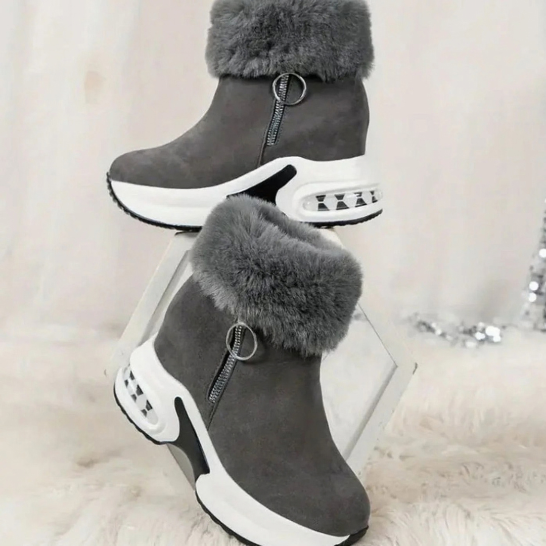 Damen Stiefel mit Winter Design und Plateau Sohle