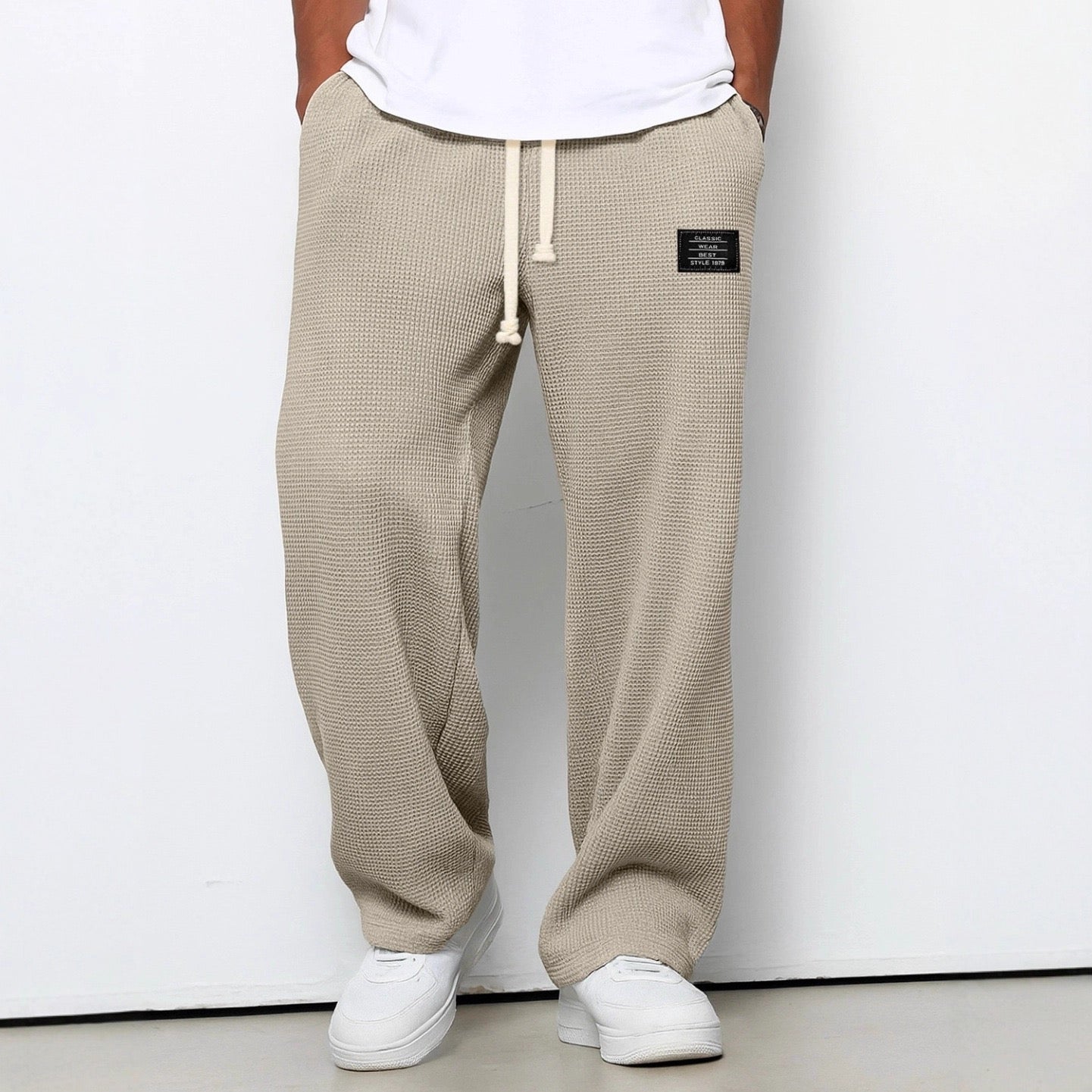 Herren Weit Geschnittene Hose Mit Verstellbarem Bund Und Seitentaschen