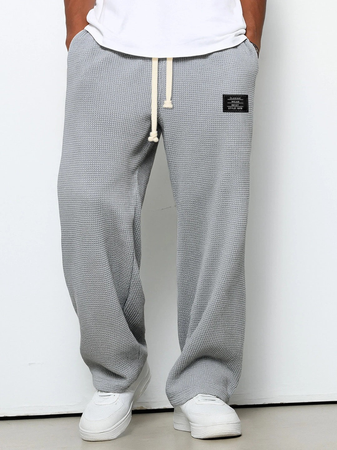 Herren Weit Geschnittene Hose Mit Verstellbarem Bund Und Seitentaschen