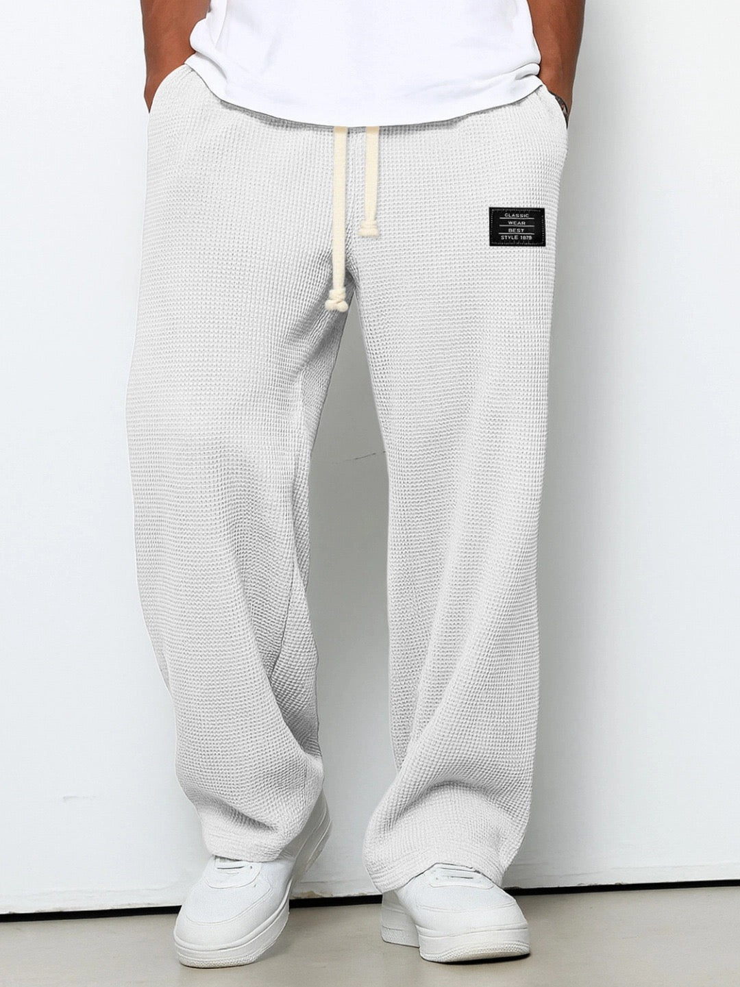 Herren Weit Geschnittene Hose Mit Verstellbarem Bund Und Seitentaschen