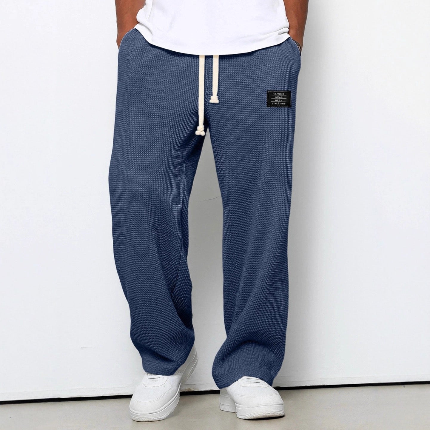 Herren Weit Geschnittene Hose Mit Verstellbarem Bund Und Seitentaschen