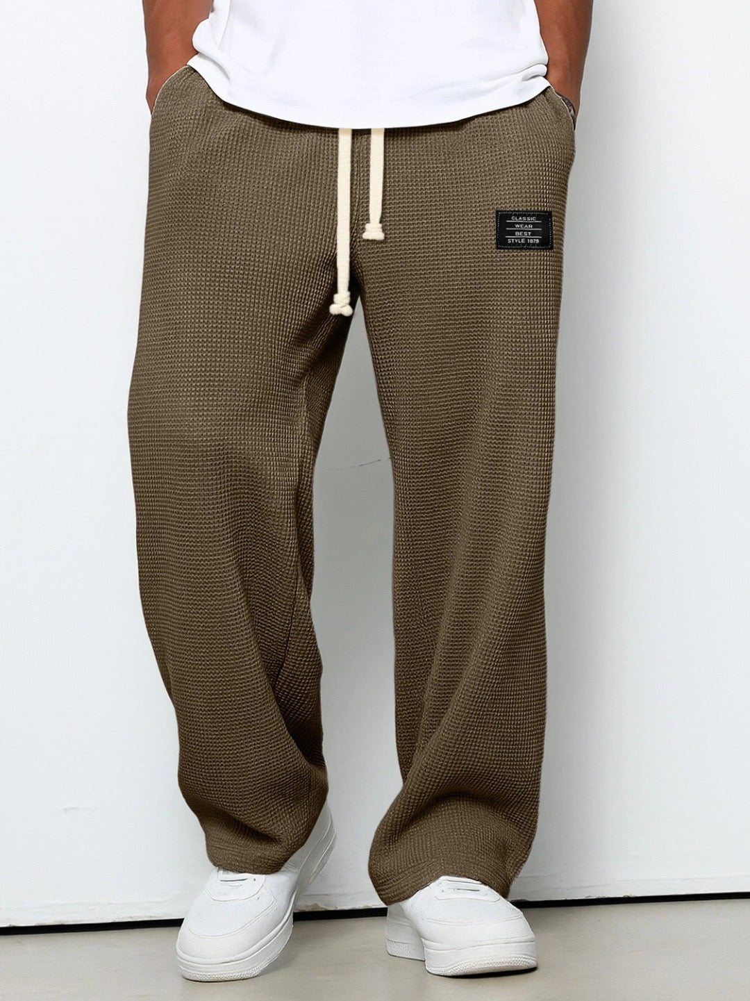 Herren Weit Geschnittene Hose Mit Verstellbarem Bund Und Seitentaschen