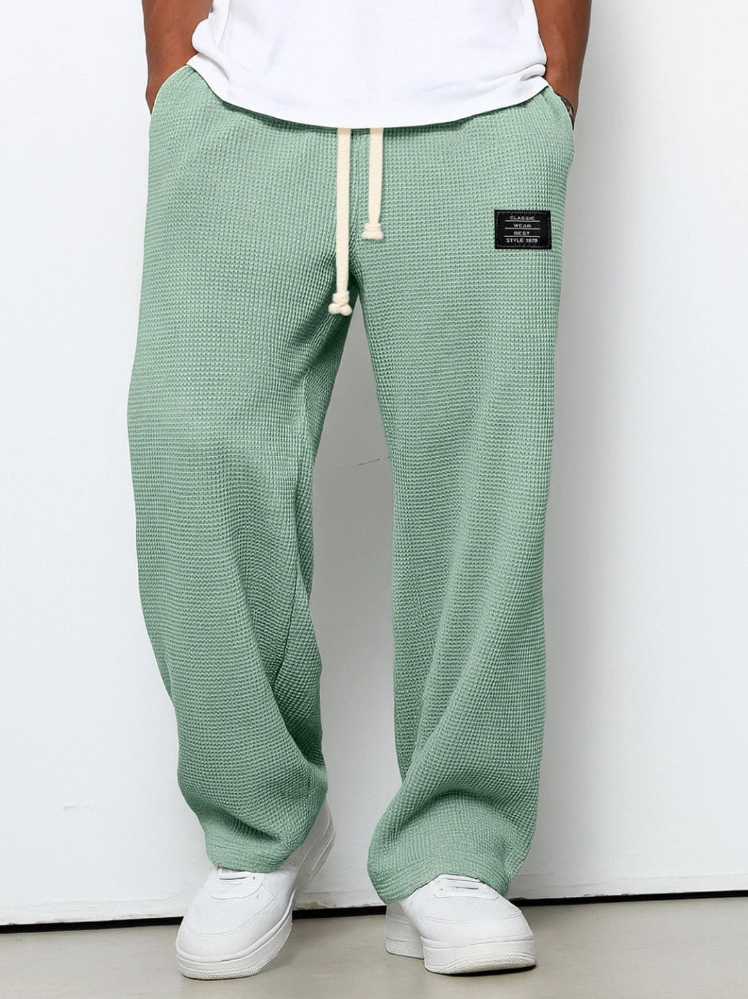 Herren Weit Geschnittene Hose Mit Verstellbarem Bund Und Seitentaschen