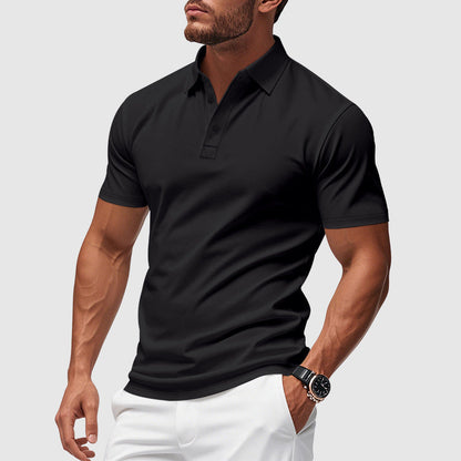 Herren-Poloshirt Atmungsaktiv Sportlicher Schnitt Formstabil