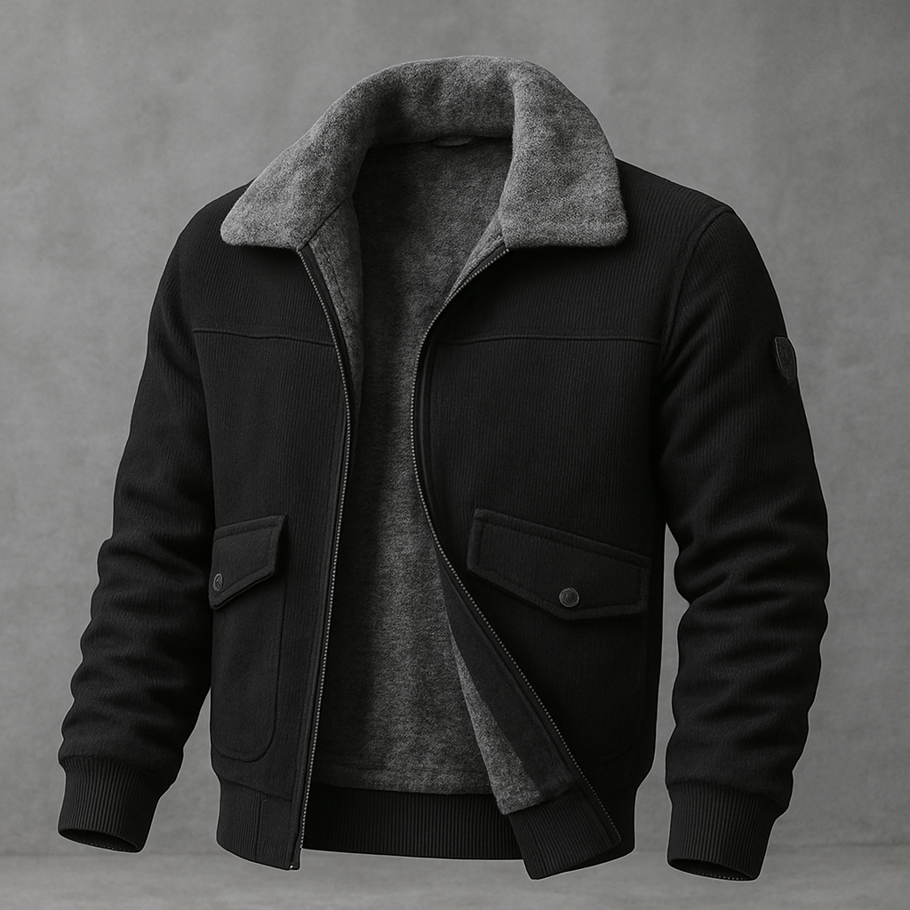 Herren Winterjacke mit weicher Innenfütterung und Reißverschluss