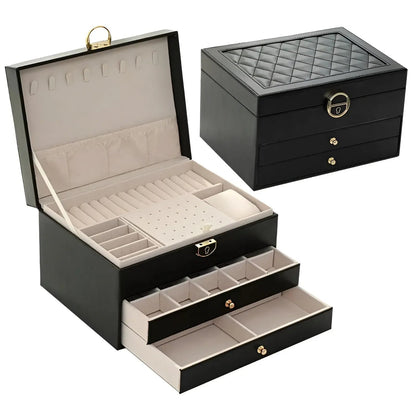 Luxuriöse Mehrschichtige Schmuckbox für Damen - Eleganz & Funktion