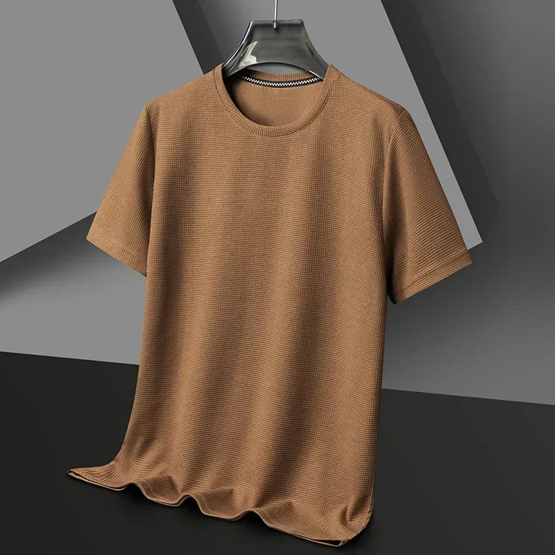 Herren T-Shirt mit Rundhalsausschnitt, Waffelstruktur und Mesh-Gewebe