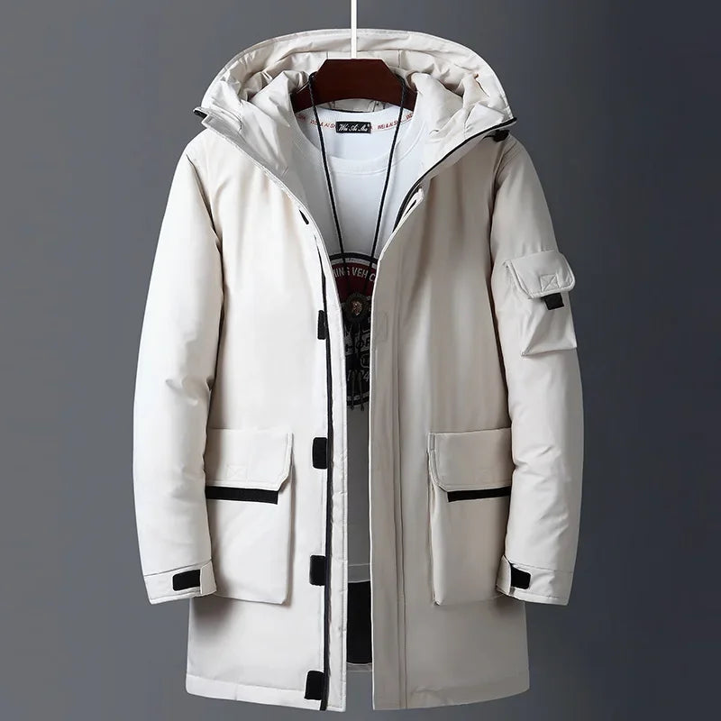 Herren‑Parka aus Lammwolle mit Kapuze