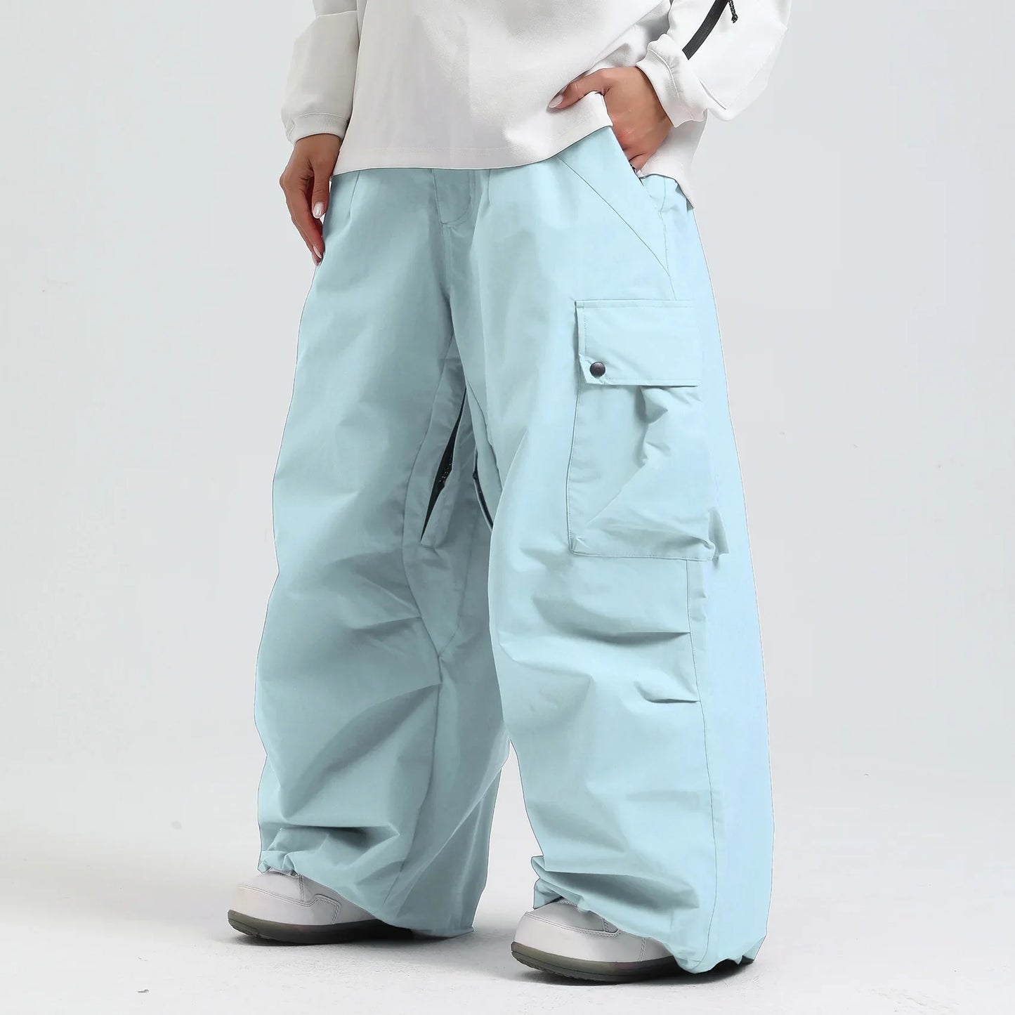 Unisex Skihose Lockerer Schnitt Atmungsaktive Snowboardhose Mit Reißverschluss Und Isoliertem Design