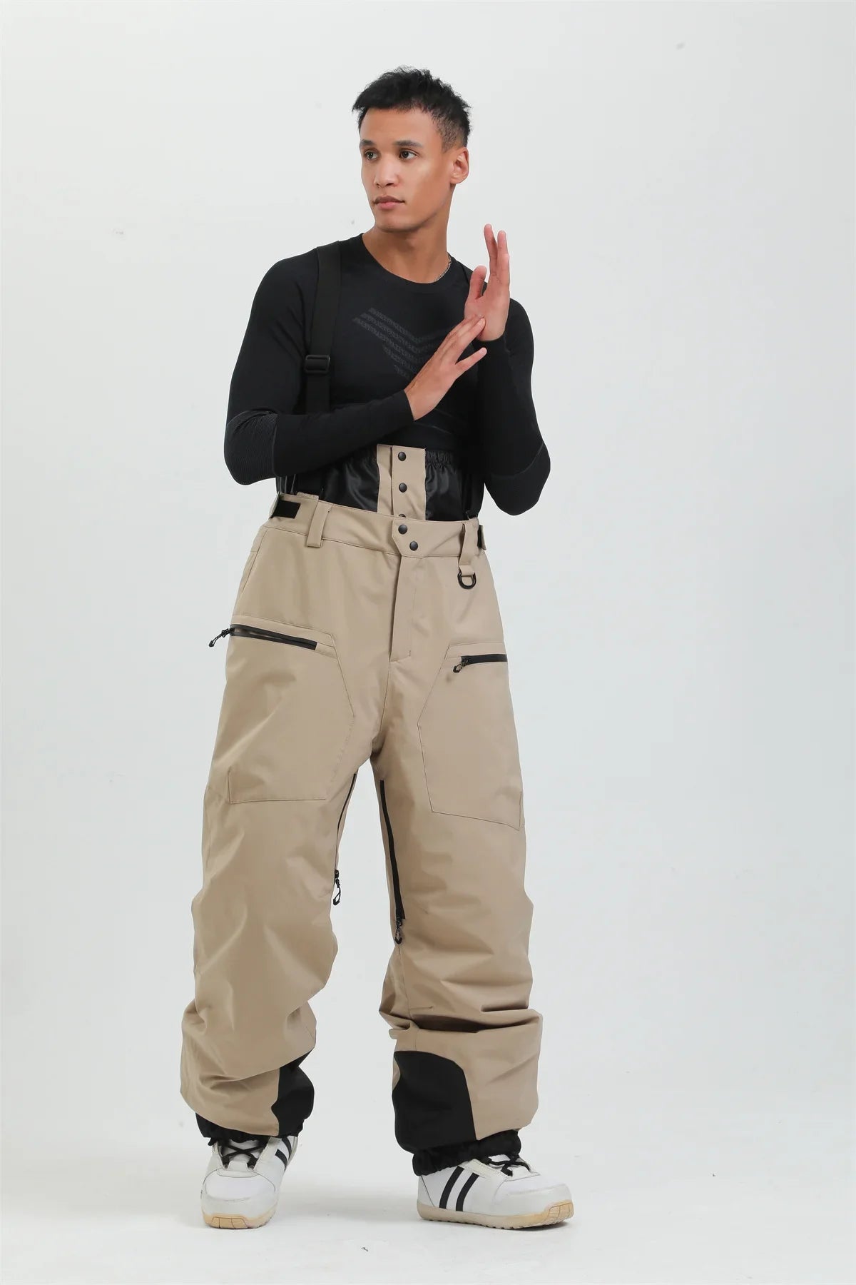 Herren Damen Skihose mit Hosenträgern Schneeoverall Wasserdicht -40 Grad Wärme