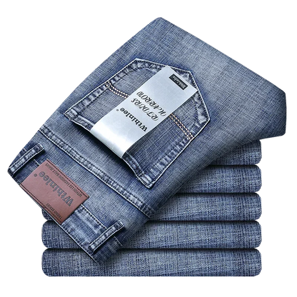 Herren-Jeans mit geradem Bein mittlerer Bundhöhe und verstärkten Nähten