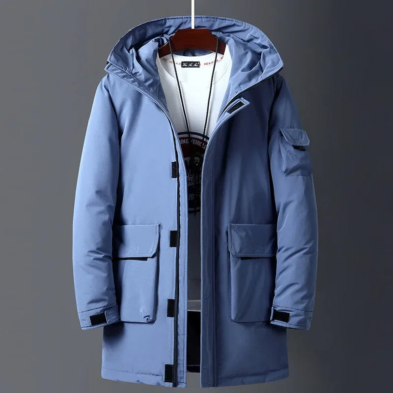 Herren‑Parka aus Lammwolle mit Kapuze