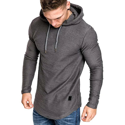 Herren Hoodie Slim Fit Strick Verstellbare Kapuze Gerippte Bündchen