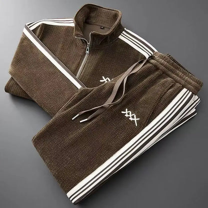 Herren Trainingsanzug mit Stehkragen-Jacke und schmal zulaufender Jogginghose
